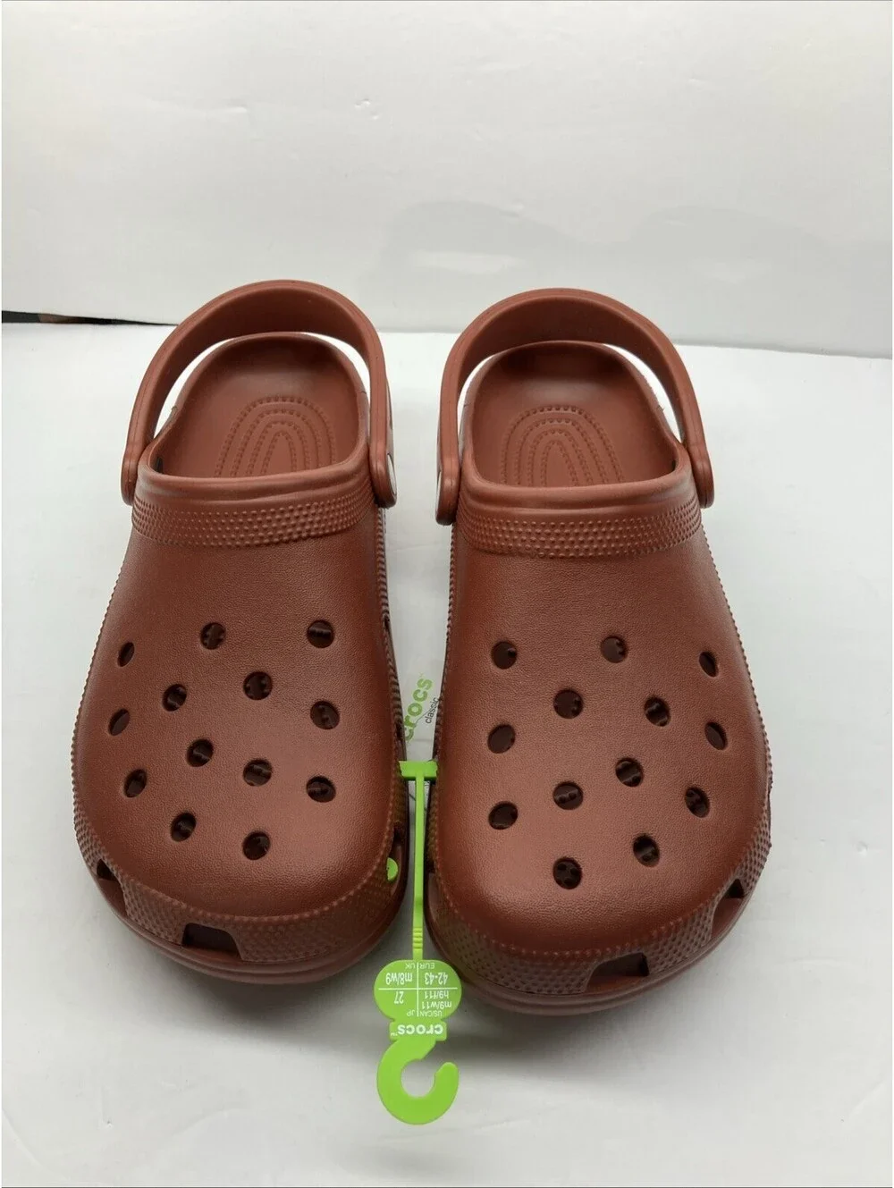 Crocs Mens Size 9 Women’s 11 Classic Clogs Rust Brown 10001-862 NEW
